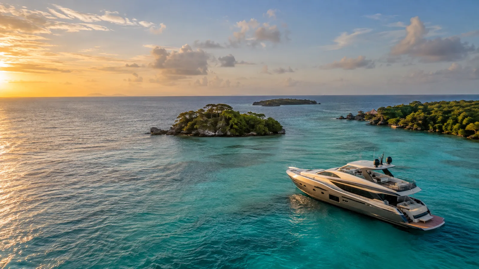 Yate en aguas turquesas, escena ilustrativa de una experiencia Luxury
